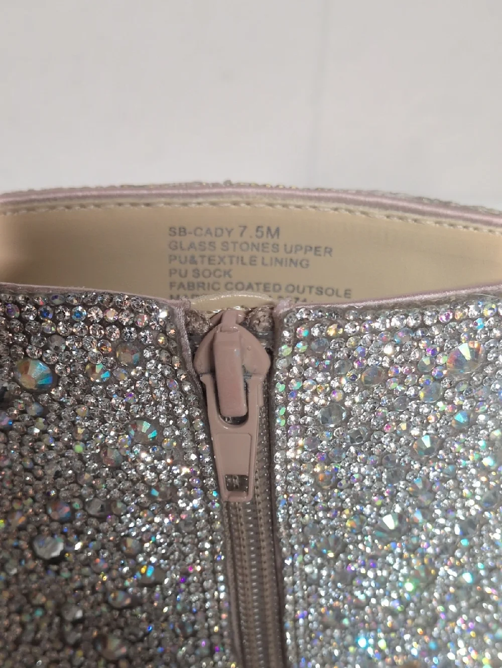 Blue By Betsey Johnson Rhinestone Encrusted Heeled Ankle Booties Size 7.5 - Picture 8 of 16